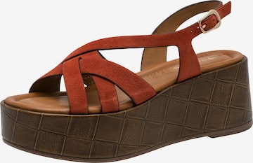 Sandales Tamaris en orange : devant