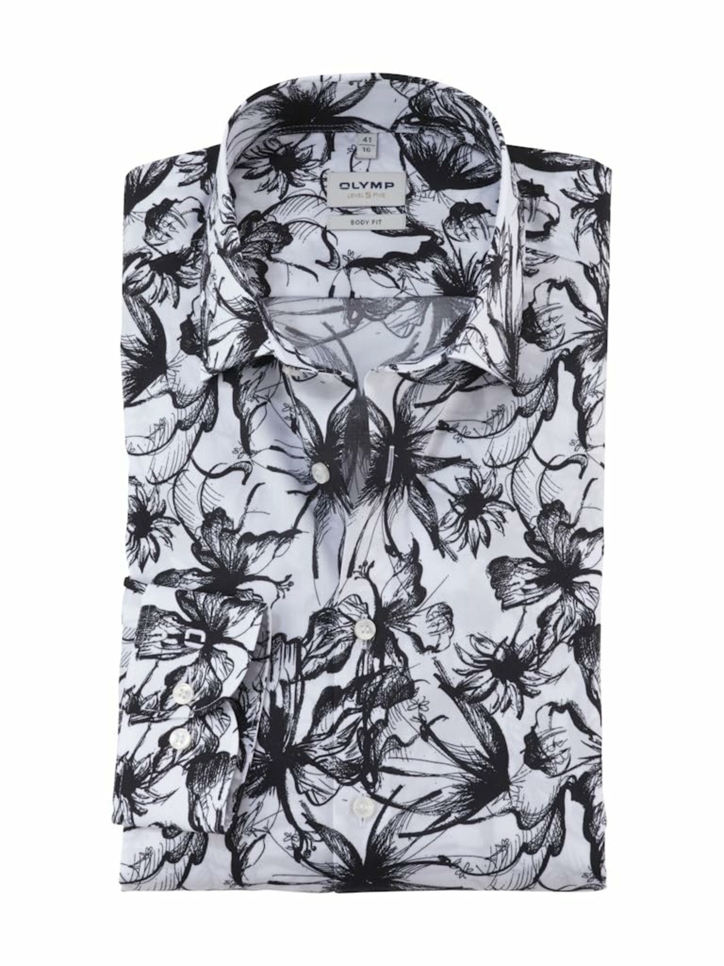 OLYMP Regular Fit Hemd in Schwarz: Vorderseite