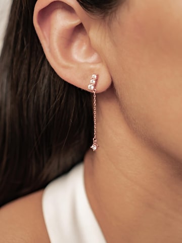 Hey Happiness - Pendientes 'Crystal Bar Dangle' en oro