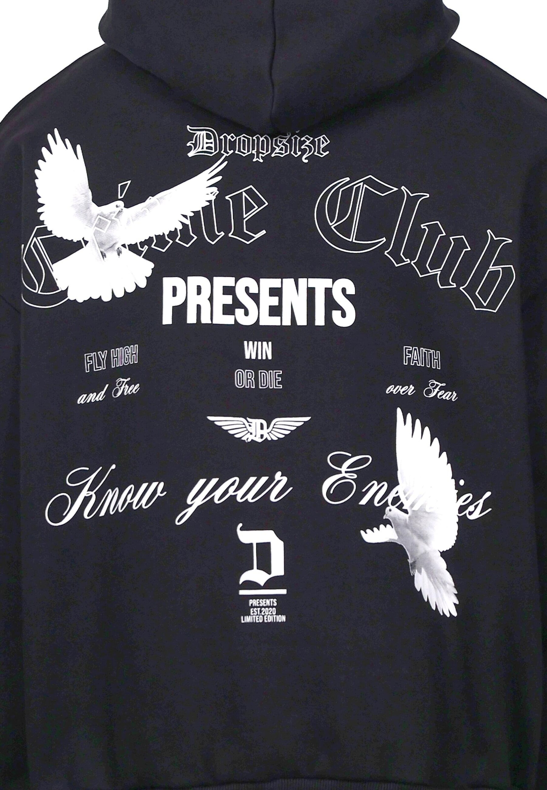 Dropsize Sweatshirt 'Enemies' in Schwarz