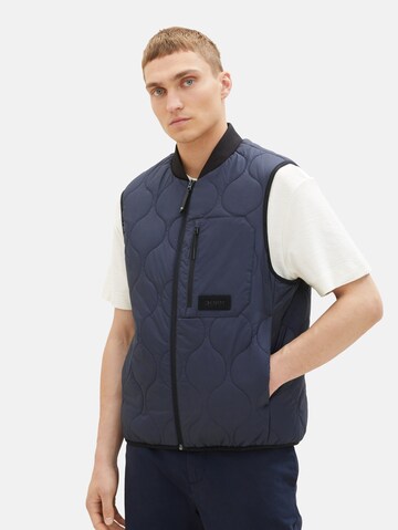 TOM TAILOR DENIM Bodywarmer in Blauw: voorkant