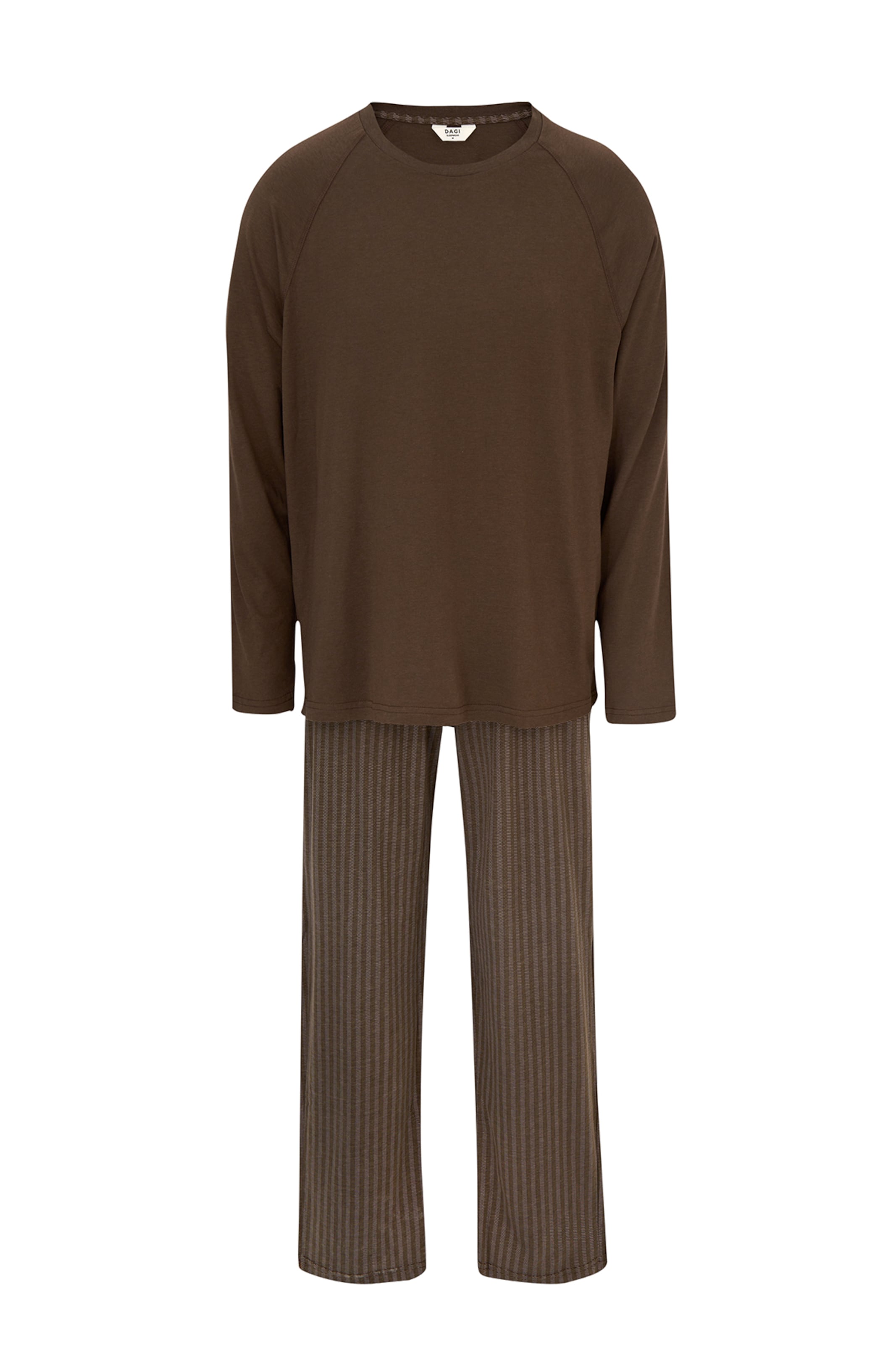 Dagi Pyjama long en marron, Vue avec produit