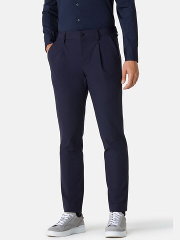 Boggi Milano Slim fit Pleat-Front Pants in Blue: front