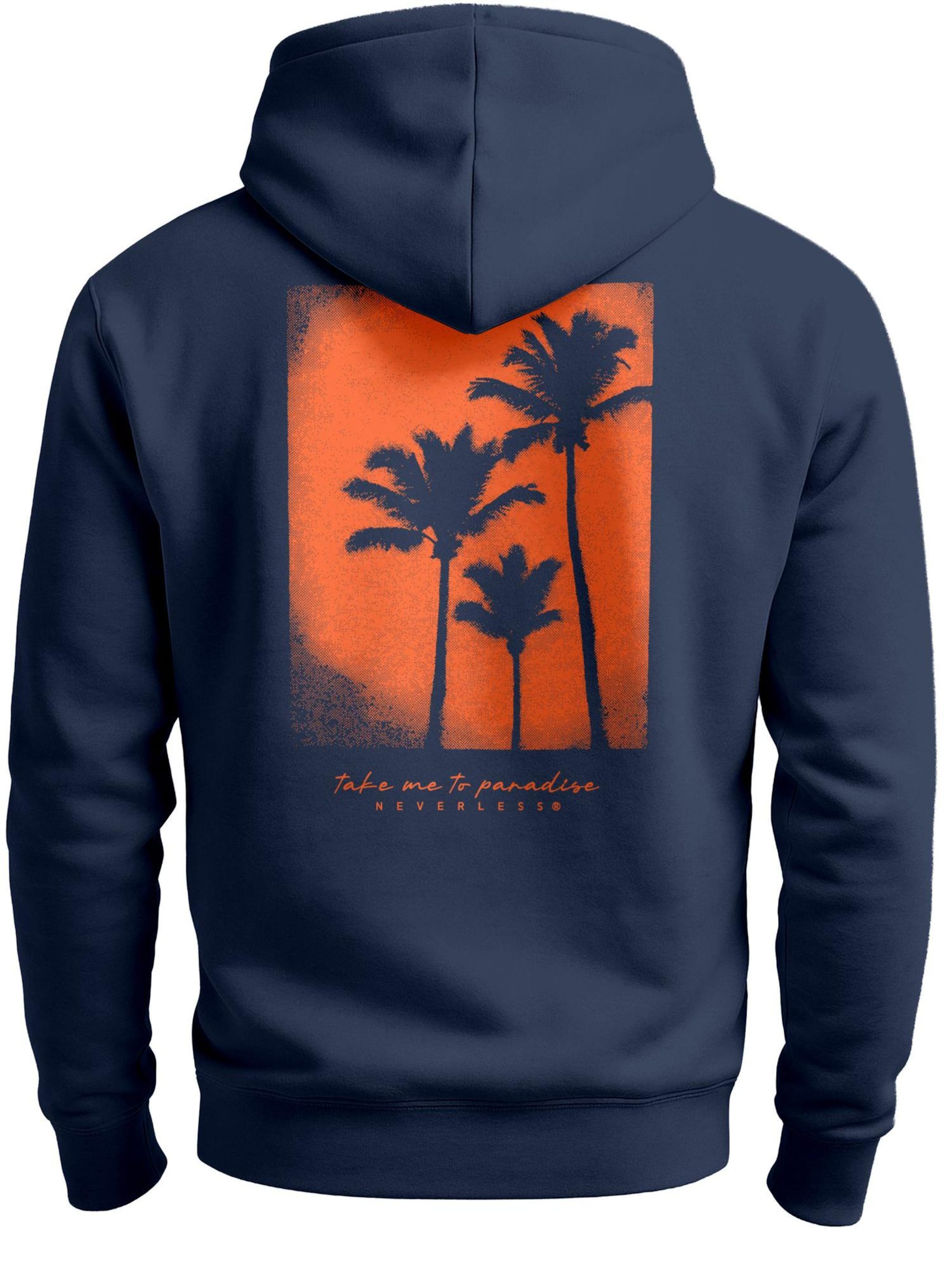 Neverless Sweatshirt 'Palms Beach' in Orange