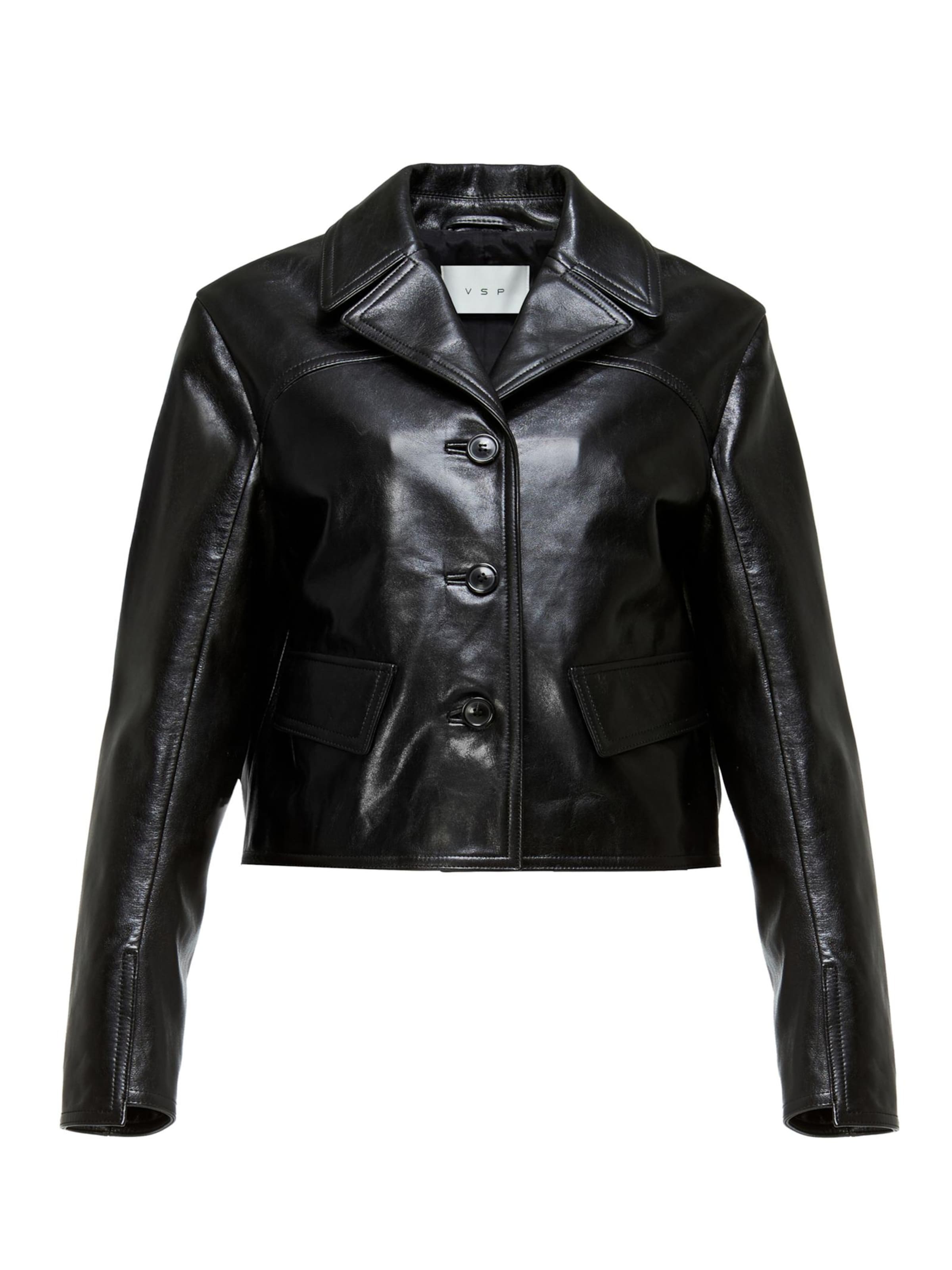 V S P Winterjacke 'Amara' in Schwarz: Vorderseite