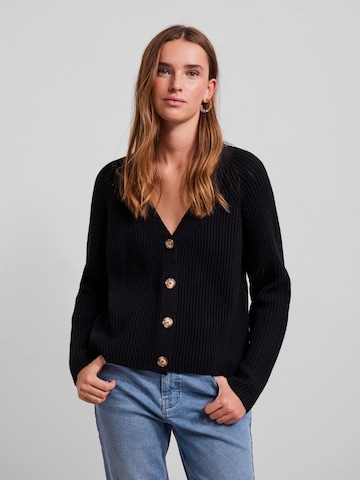PIECES Knit Cardigan in Black: front