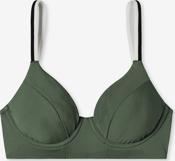 SCHIESSER T-shirt Bikini Top ' Aqua Californian Dream ' in Green: front