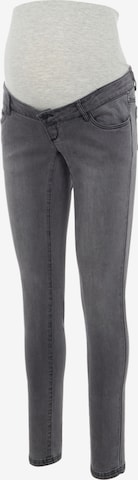 MAMALICIOUS Slimfit Jeans 'Lola' i grå: framsida