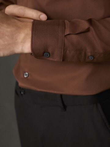 Next Regular fit Button Up Shirt in Brown