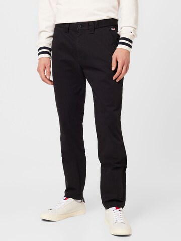 Tommy Jeans Slimfit Chinobyxa 'AUSTIN' i svart: framsida