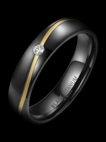 Anello 'MARRYA Ehering BT-01 aus Black Titanium – Schwarz, gelbgold plattiert' di MARRYA in nero