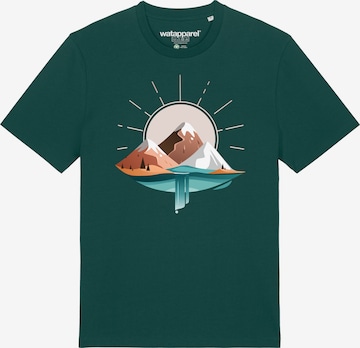 Watapparel Shirt 'Sunrise & Lake' in Grün: Vorderseite