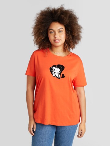 T-shirt 'BOOP' ONLY Carmakoma en rouge : devant