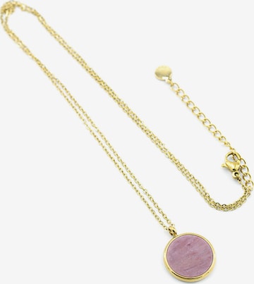 Sergio Engel Kette 'Beach Kette 02 Vergoldete Edelstahlkette mit Natursteinanhänger' in Pink: Vorderseite