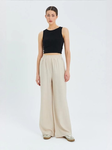 Wide Leg Pantalon MixRay en beige