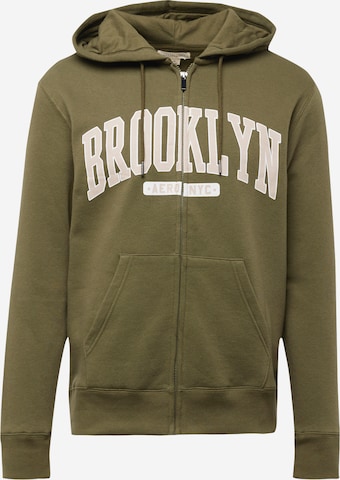 AÉROPOSTALE - Sudadera con cremallera 'BROOKLYN' en verde: frente