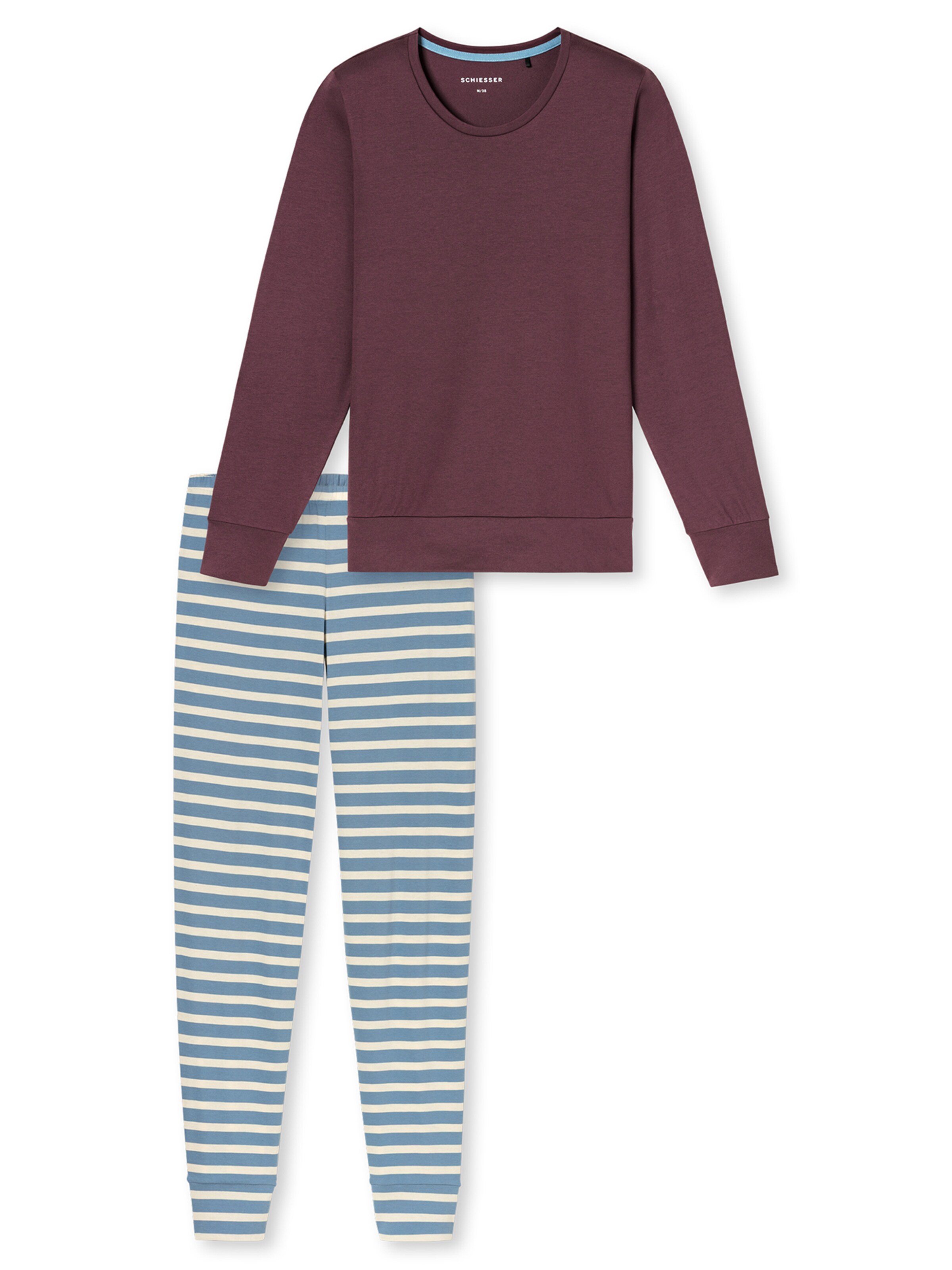 SCHIESSER Schlafanzug ' Casual Essentials ' in Blau: Vorderseite