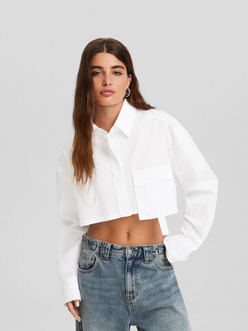 Bershka Bluse in Weiß: predná strana