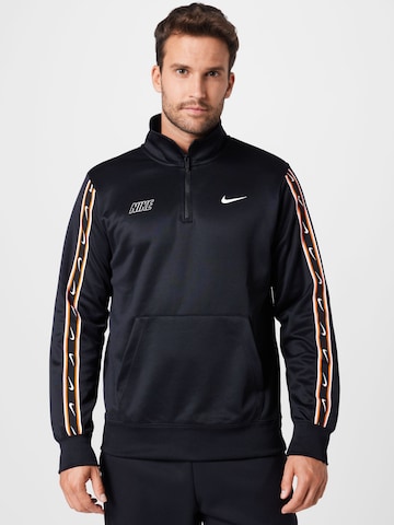 Nike Sportswear Sweatshirt 'Repeat' in Black: front