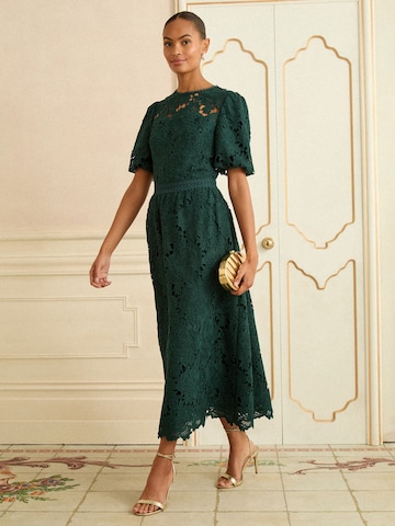 Robe love & roses en vert