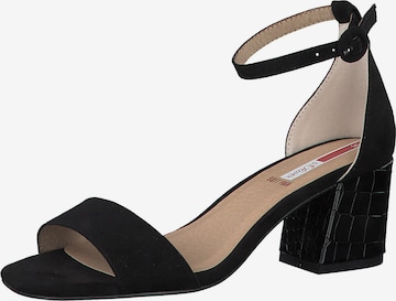 s.Oliver Strap Sandals in Black: front