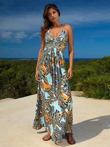 Chic by Lirette Jurk 'Halter dress Palm' in Oranje