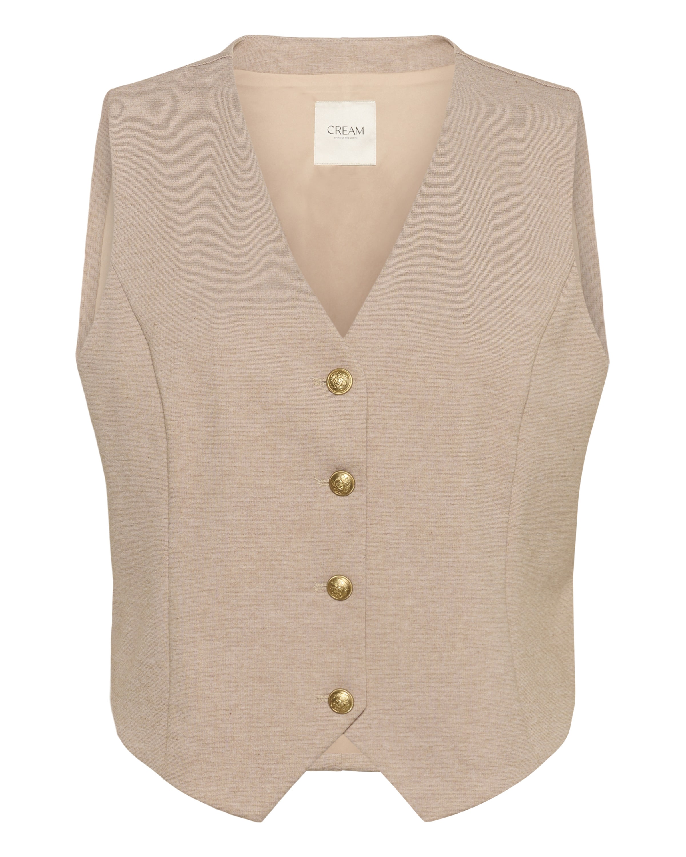 Cream Bodywarmer 'CRAnett' in Beige: voorkant