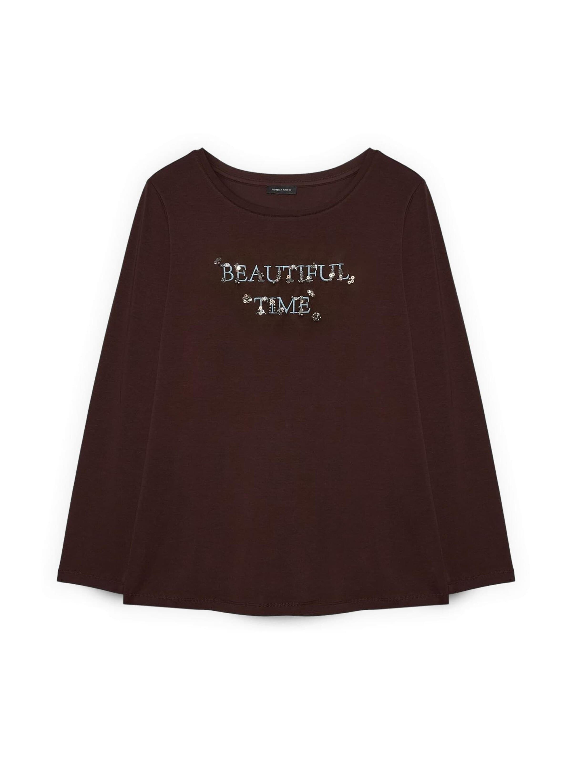 T-shirt Fiorella Rubino en marron : devant
