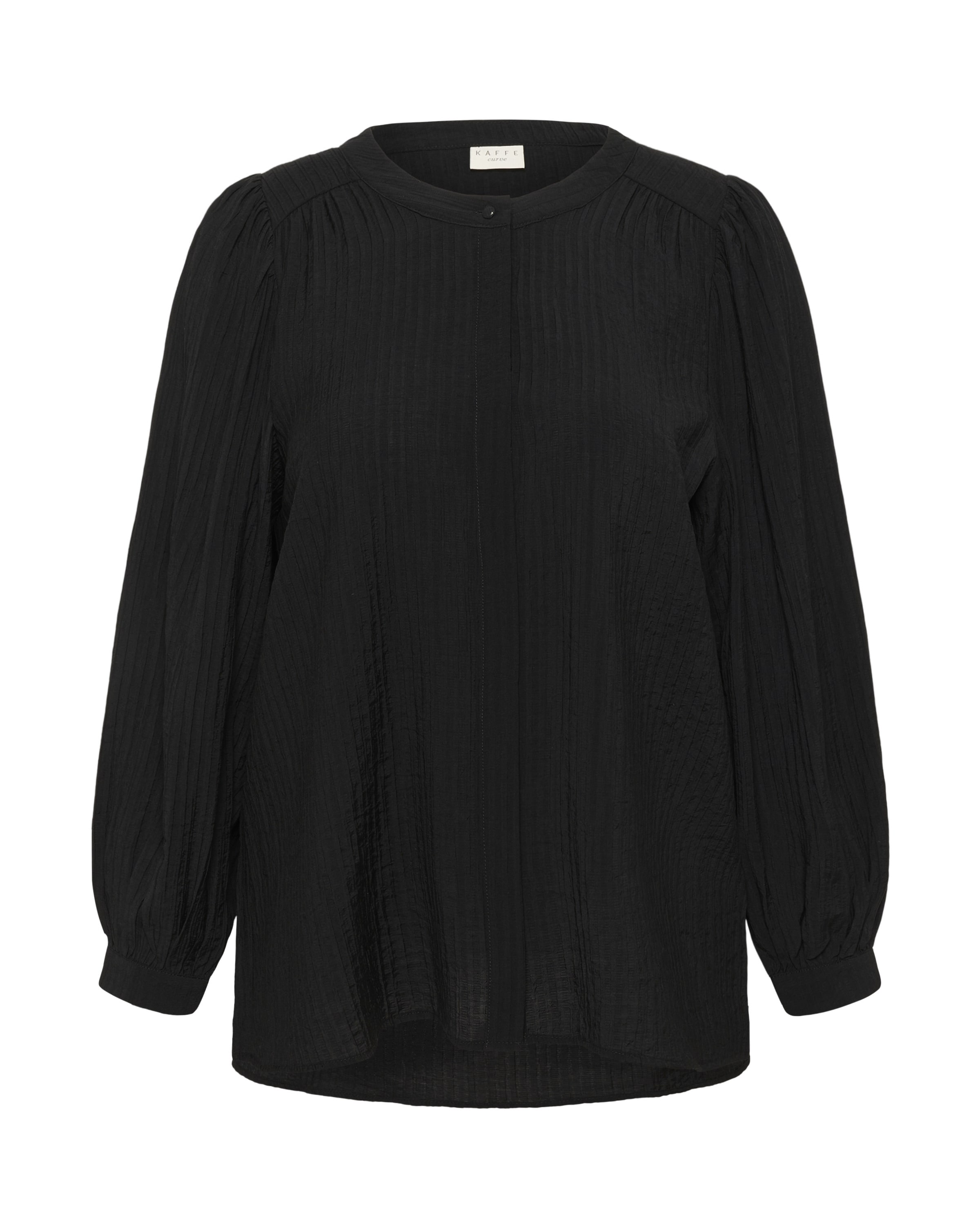 KAFFE CURVE Blouse 'Lisana ' in Zwart: voorkant
