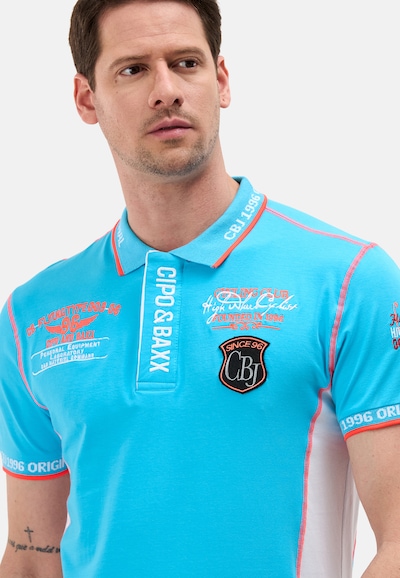 CIPO & BAXX Shirt in Turquoise / Light red / Black / White, Item view