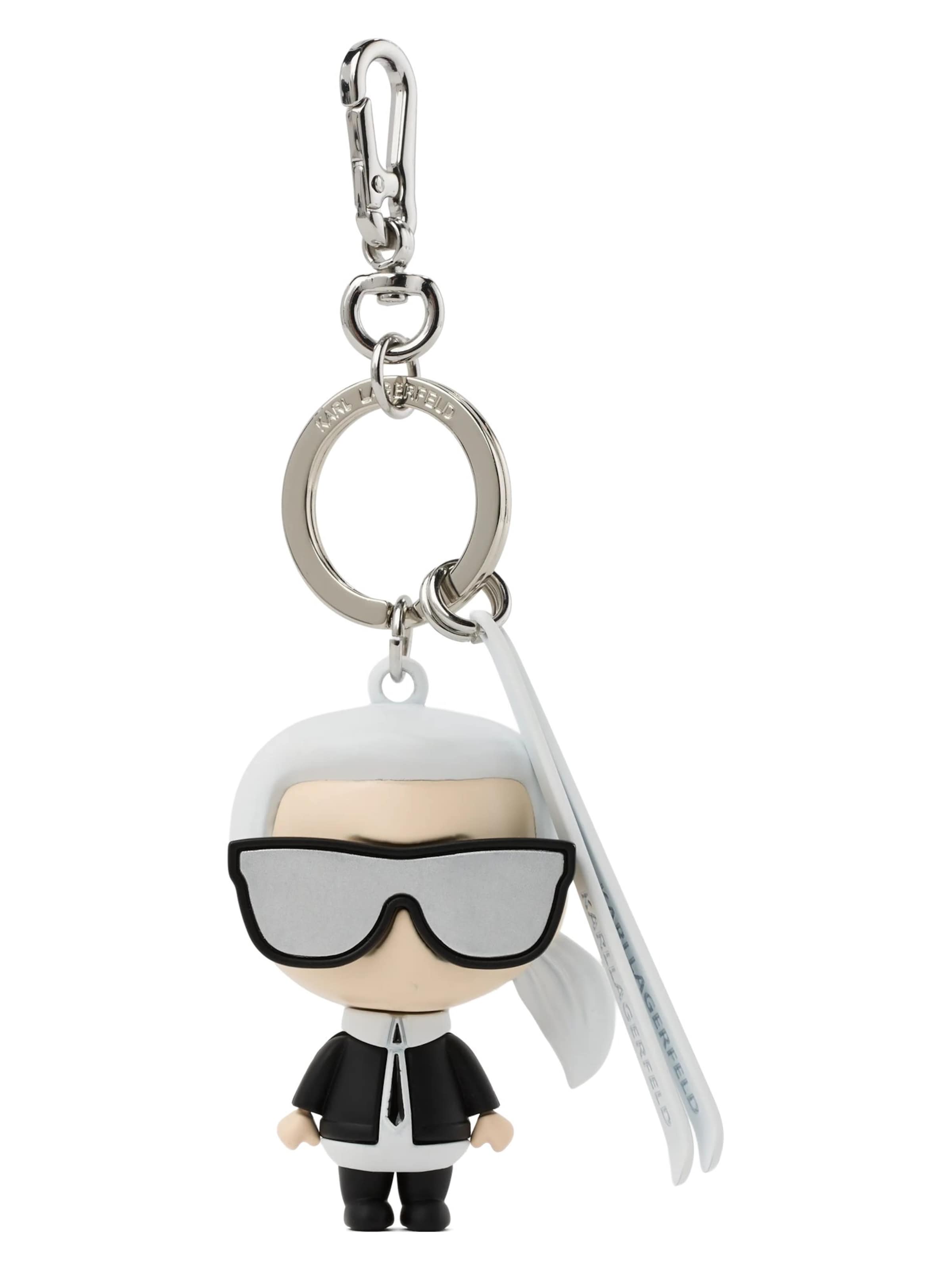 Karl Lagerfeld Prívesky na kľúče 'Ikon Ski' - Strieborná: predná strana