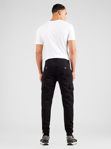 ALPHA INDUSTRIES Tapered Cargo nadrágok 'Spark' - fekete
