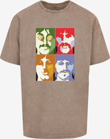 Merchcode Shirt 'Beatles -  Color Heads' in Groen: voorkant
