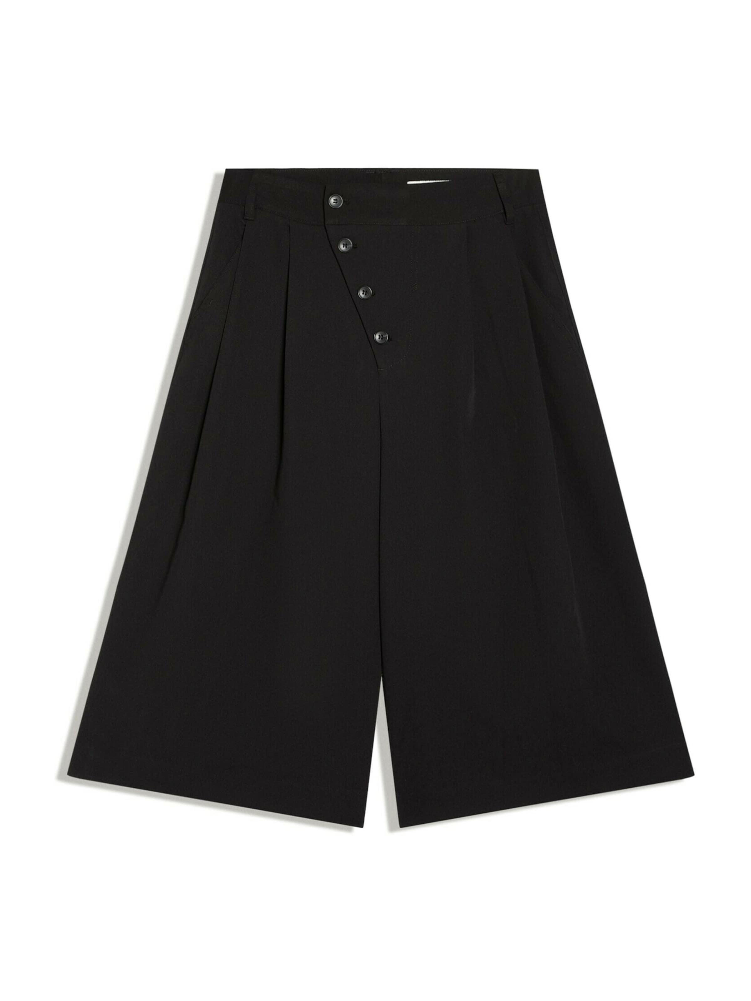 Wide Leg Pantalon à pince Bershka en noir : devant