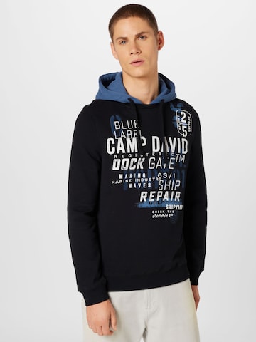 CAMP DAVIDSweater majica 'Shipyard' - crna boja: prednji dio