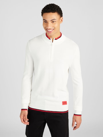 HUGO Sweater 'Saikk' in White: front