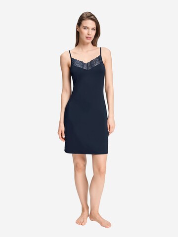 Hanro Negligé ' Azelia ' in Blauw: voorkant