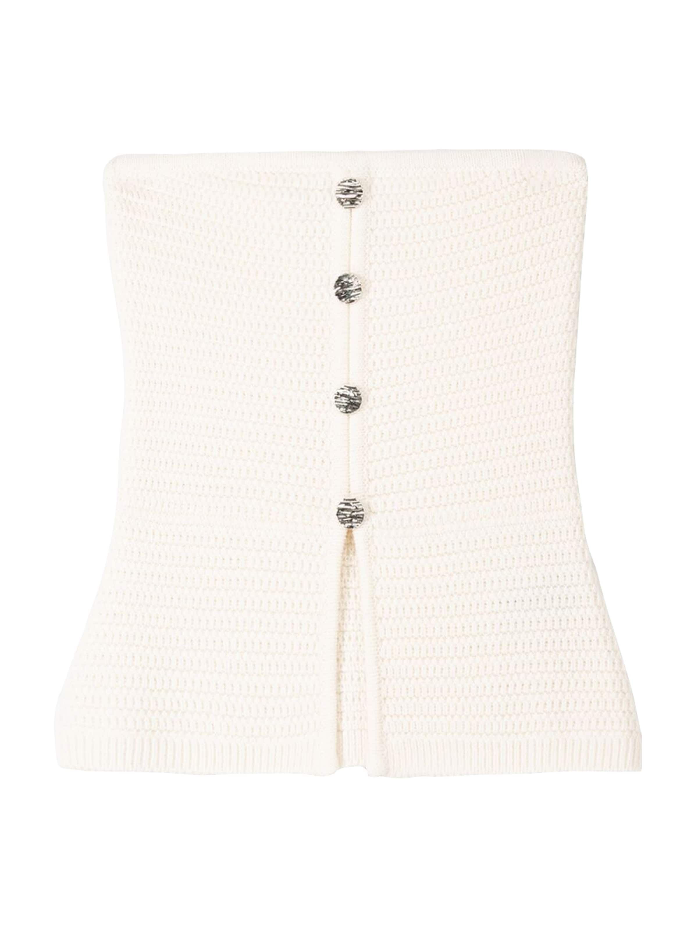 Bershka Плетен топ в бежово: отпред