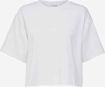 T-shirt 'FRAME' Selected Femme Petite en blanc : devant