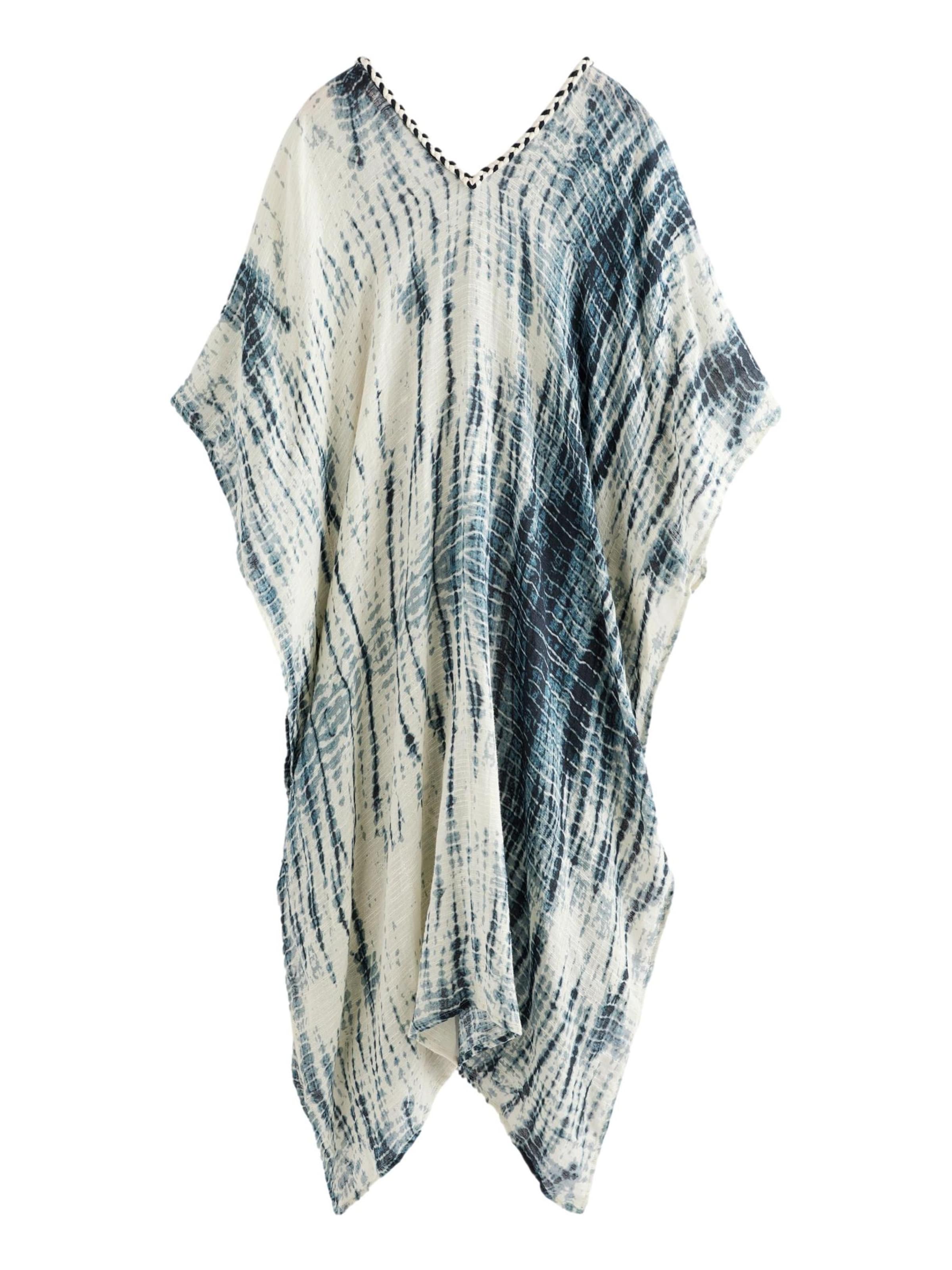 Next Strandjurk in de kleur Marine / Cyaan blauw / Grijs / Wit, Productweergave