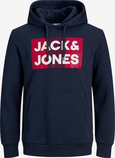 Jack & Jones Plus Sweatshirt 'JJECORP' in navy / rot / weiß, Produktansicht