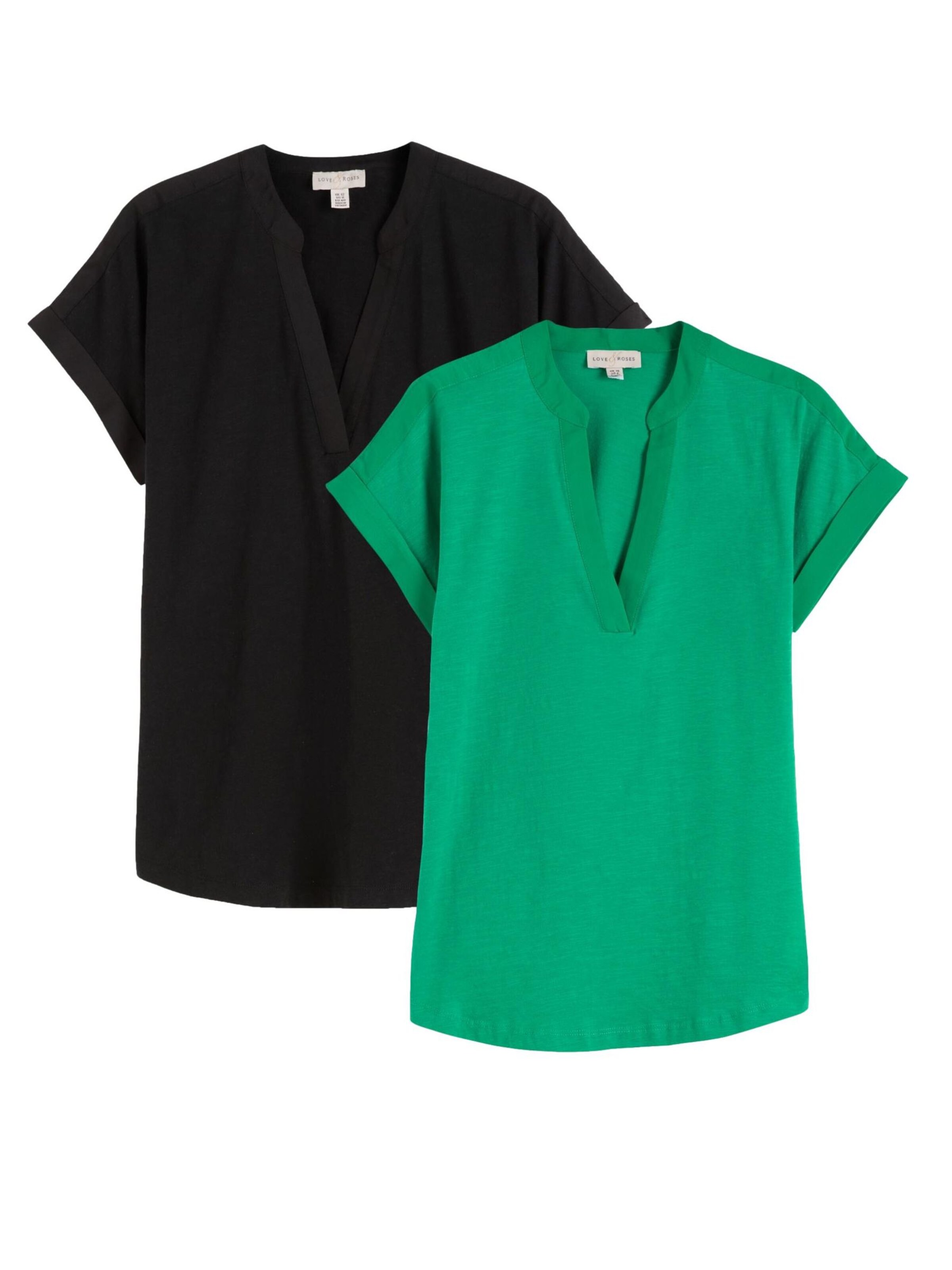 T-shirt love & roses en vert : devant