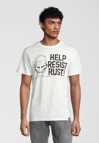 Recovered Shirt 'Marvel Help Resist Rust' in Beige: front