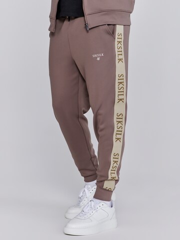 SikSilk Tapered Broek in Bruin