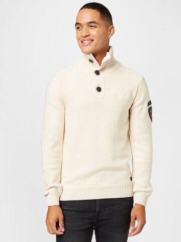 Petrol Industries Sweater in White: front