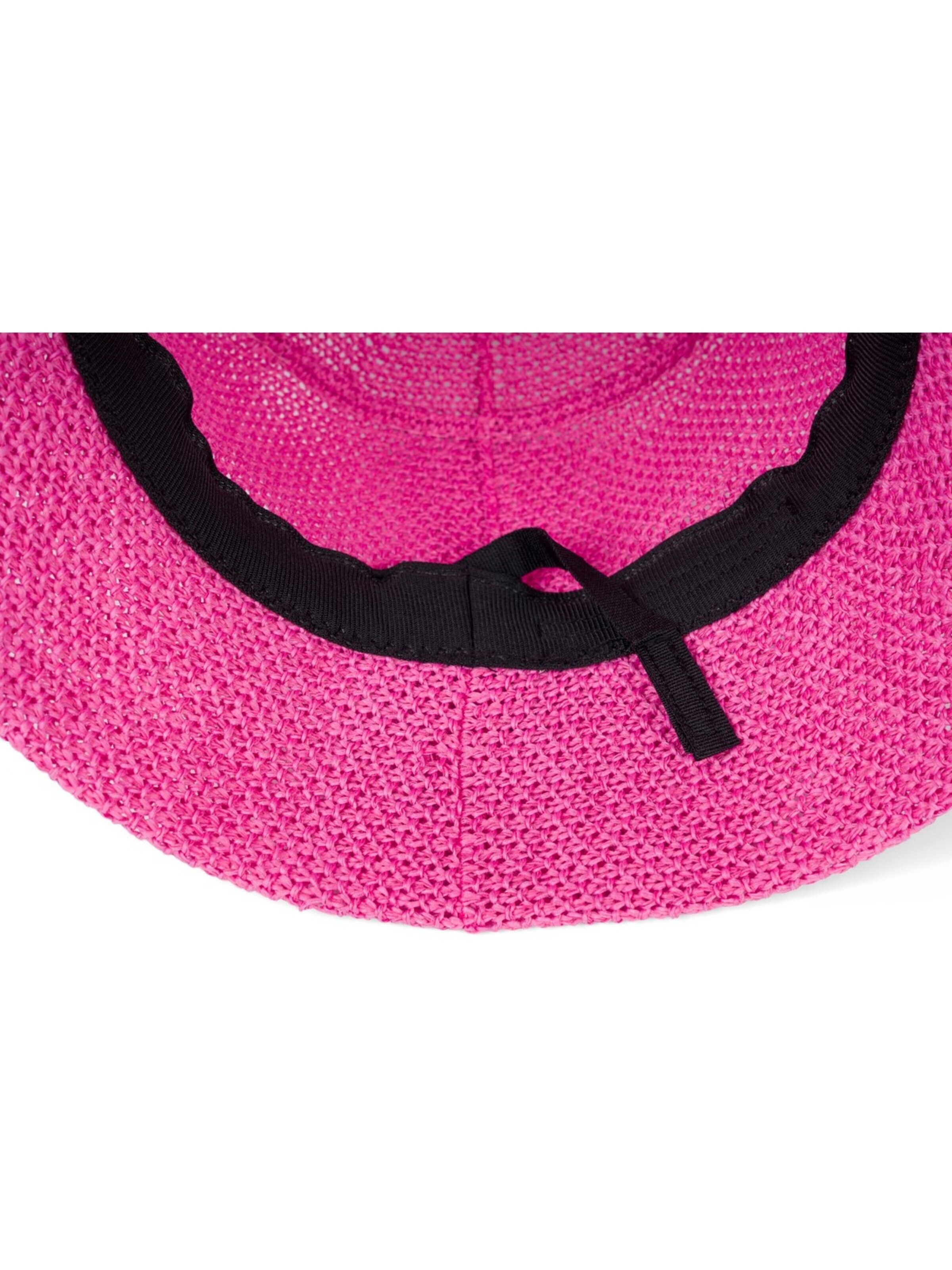 styleBREAKER Hut 'Fischerhut aus Papierstroh - Knautschhut'‌ in Pink