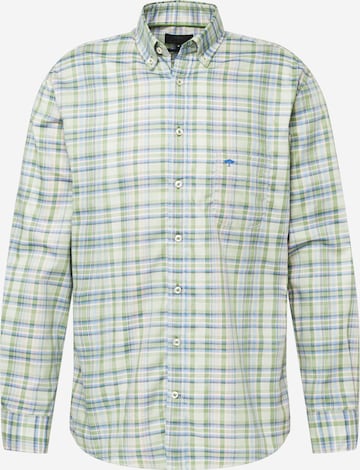 FYNCH-HATTON Regular fit Button Up Shirt 'Check Story' in Green: front