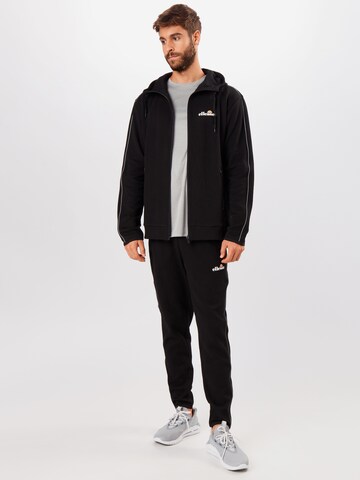 ELLESSE Athletic Zip-Up Hoodie 'Ornari' in Black