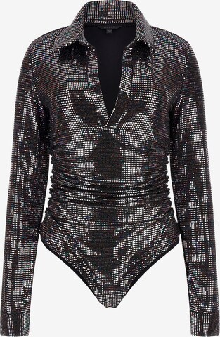 GUESS Blouse Bodysuit in Silver: front