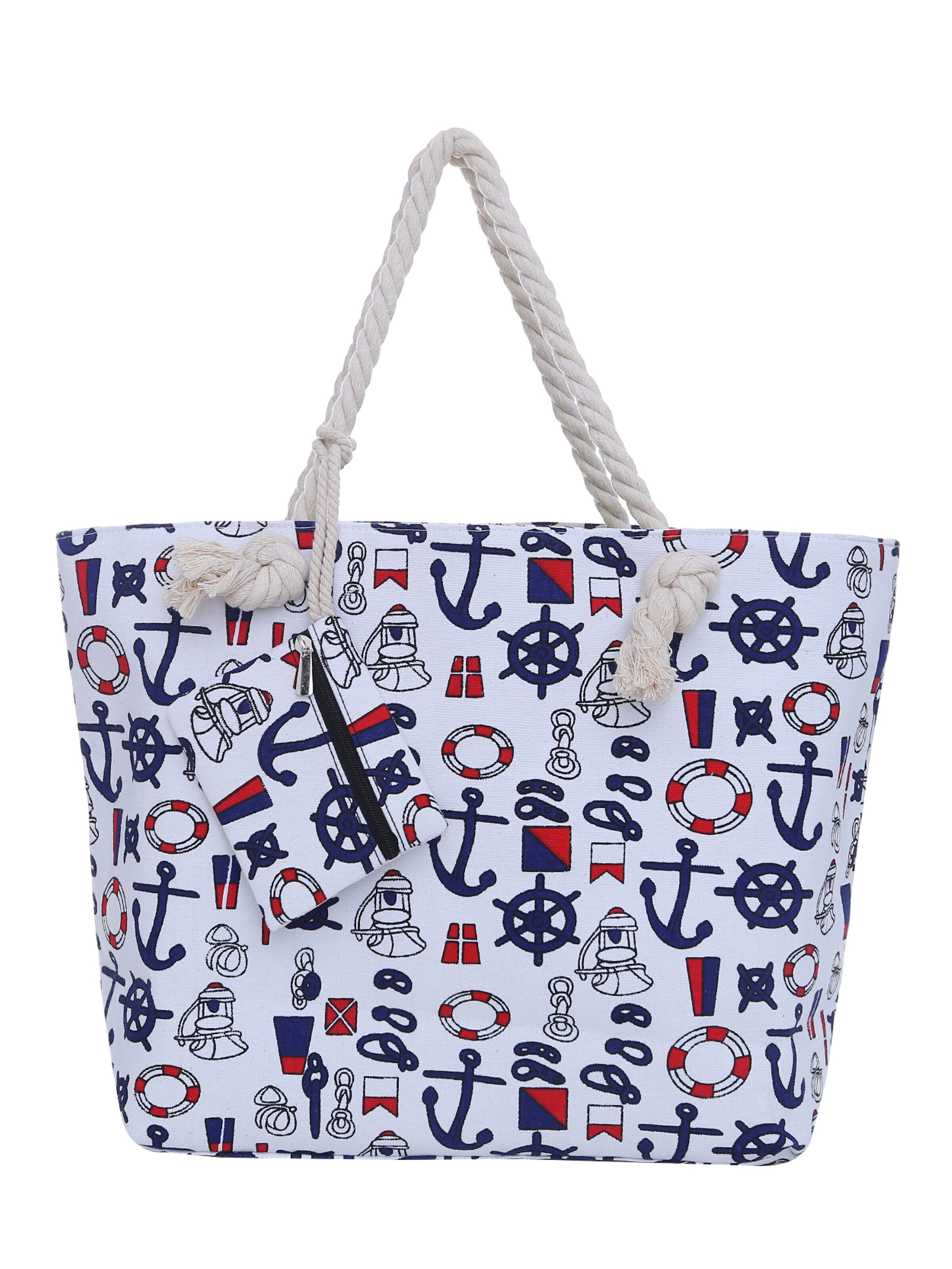 DonDon Beach Bag in White: front